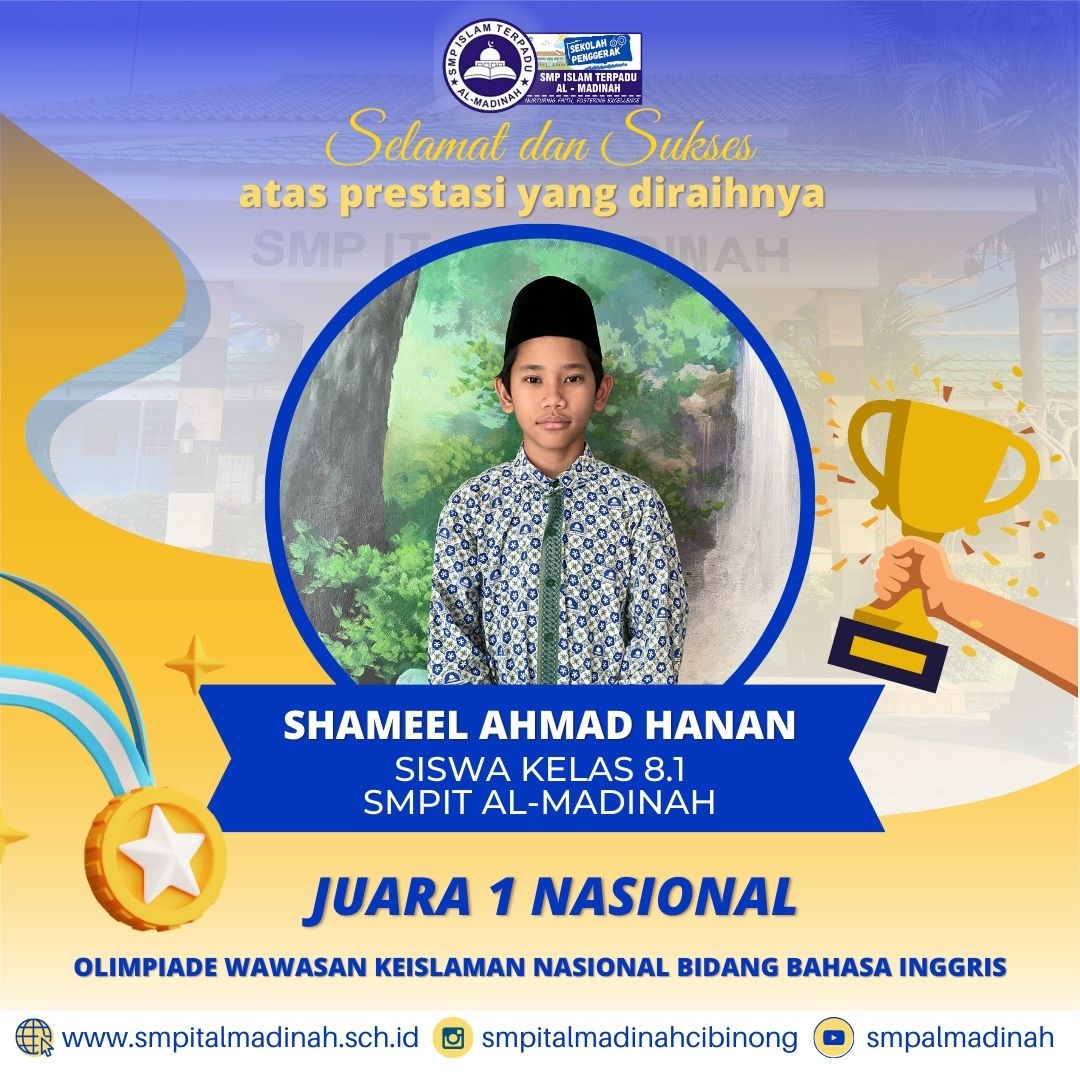 Juara 1 Nasional Olimpiade Bahasa Inggris