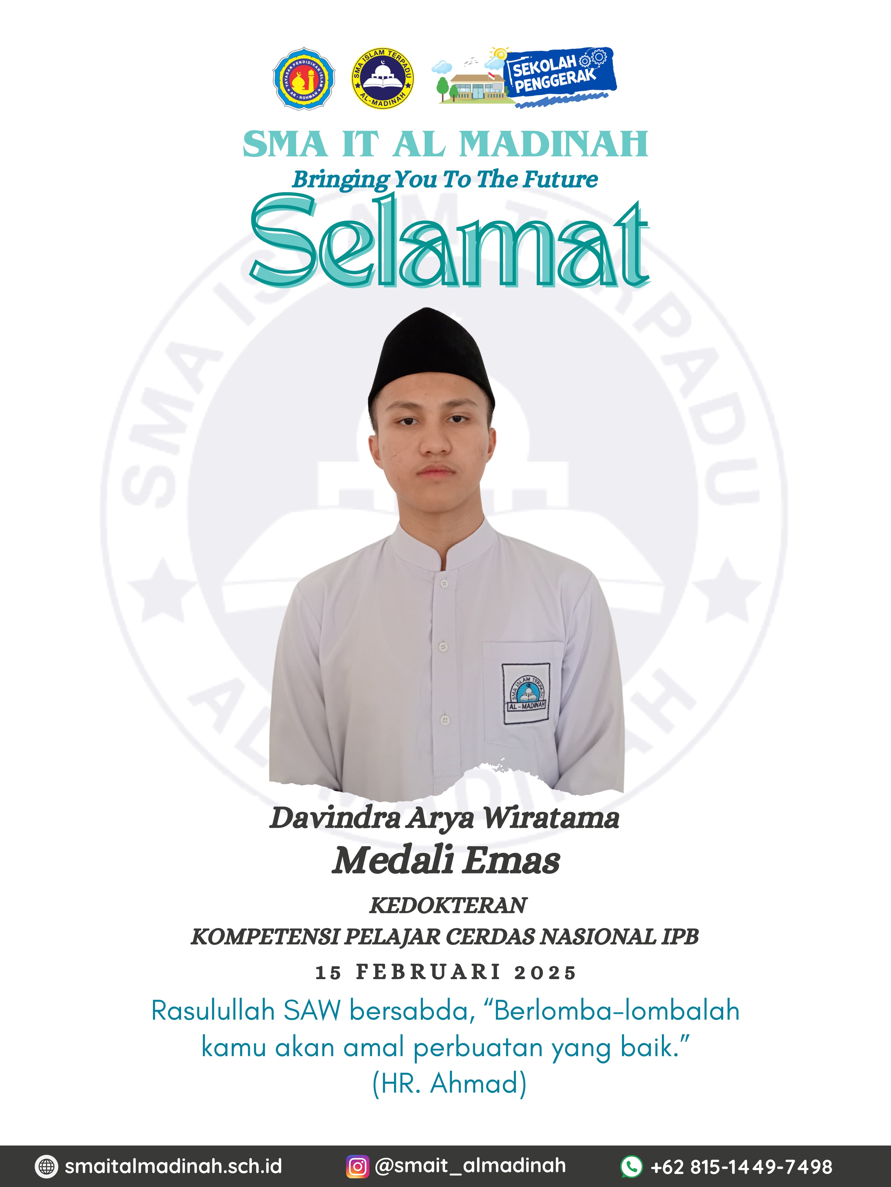 Mendali Emas Kompetensi Pelajar Cerdas Nasional IPB 2025