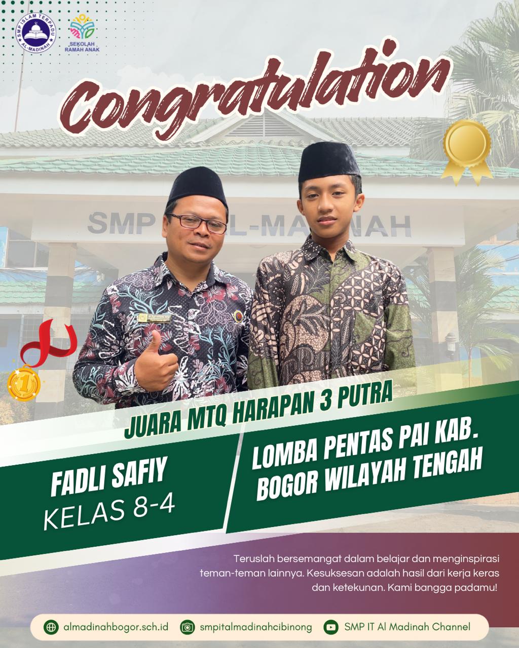 Juara MTQ Harapan 3 Putra