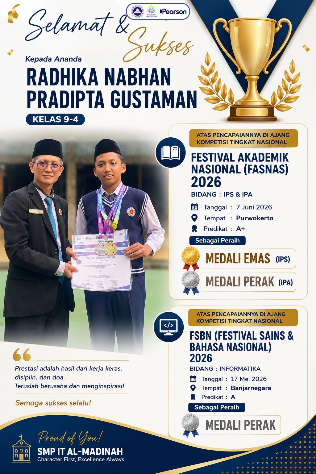 Peraih Medali Emas dan Perak FSBN dan FASNAS