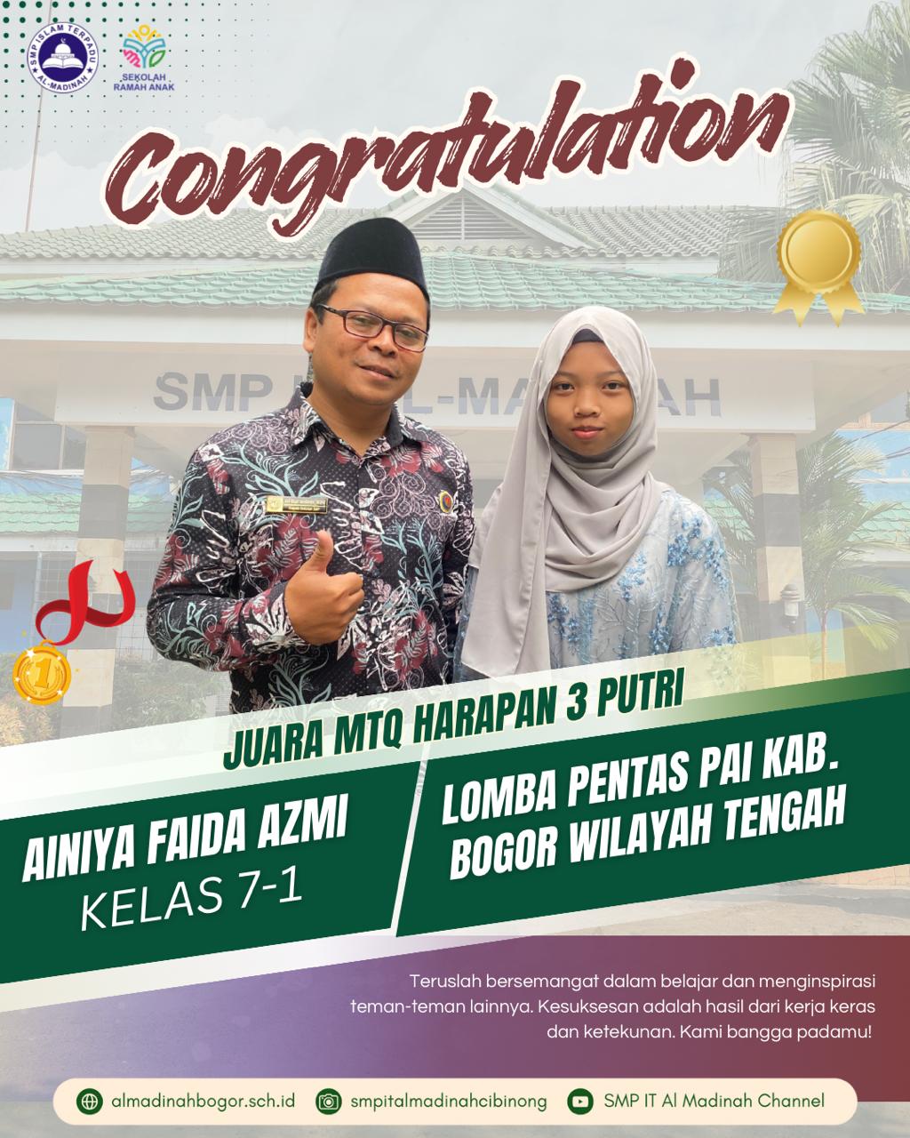 Juara MTQ Harapan 3 Putri