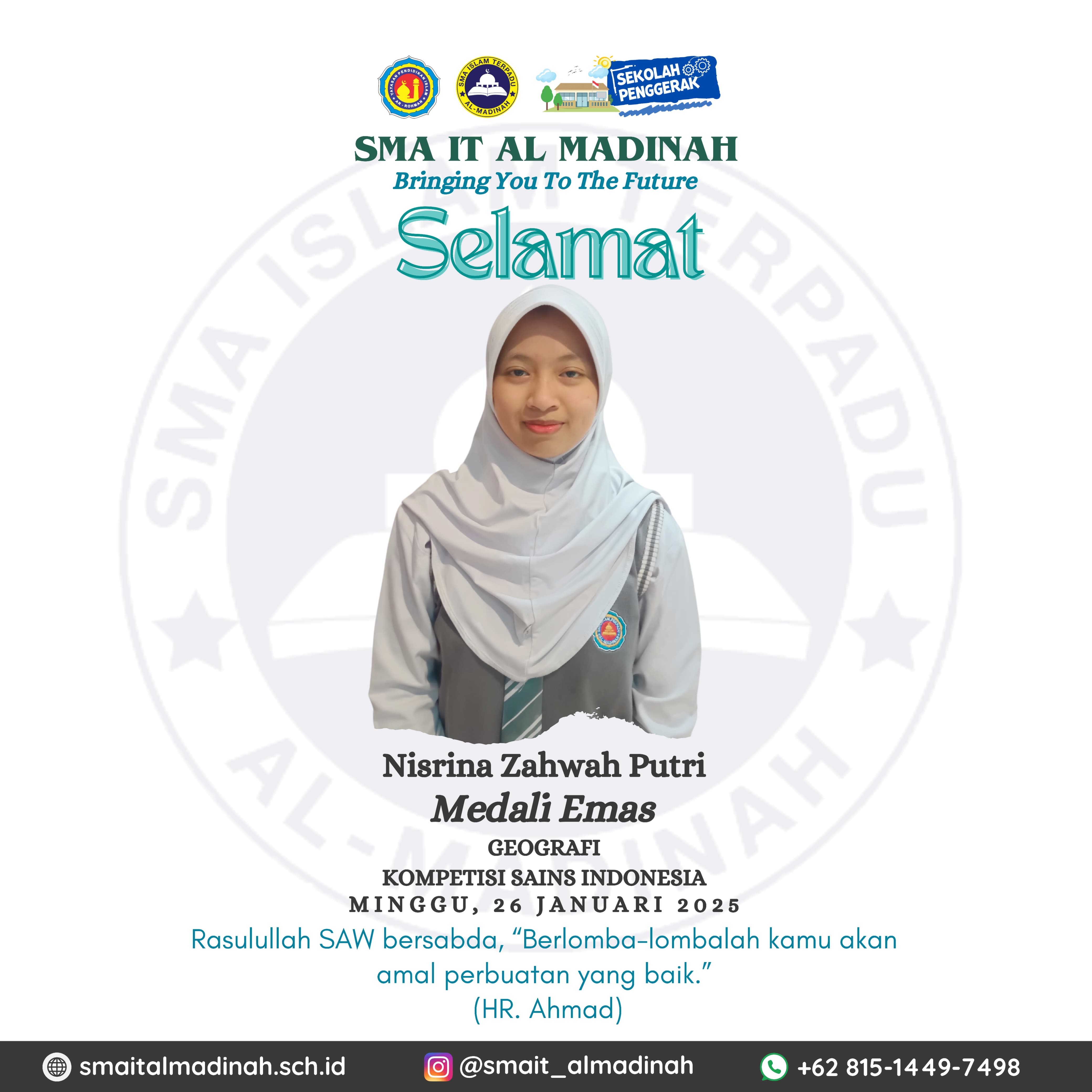 Mendali Emas Kompetisi Sains Indonesia 2025