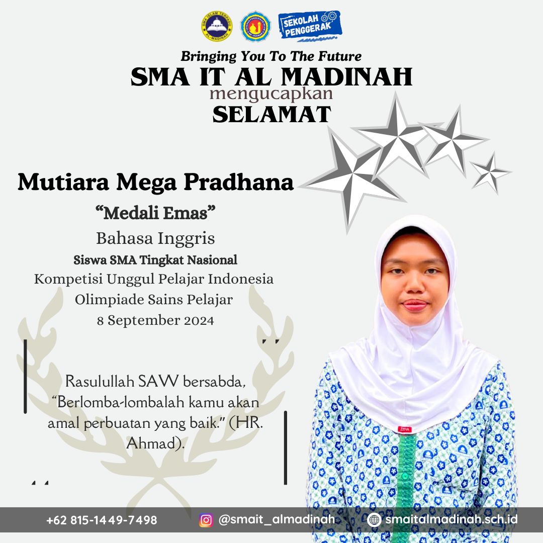 Mendali Emas Bahasa Inggris Olimpiade Sains Pelajar 2024