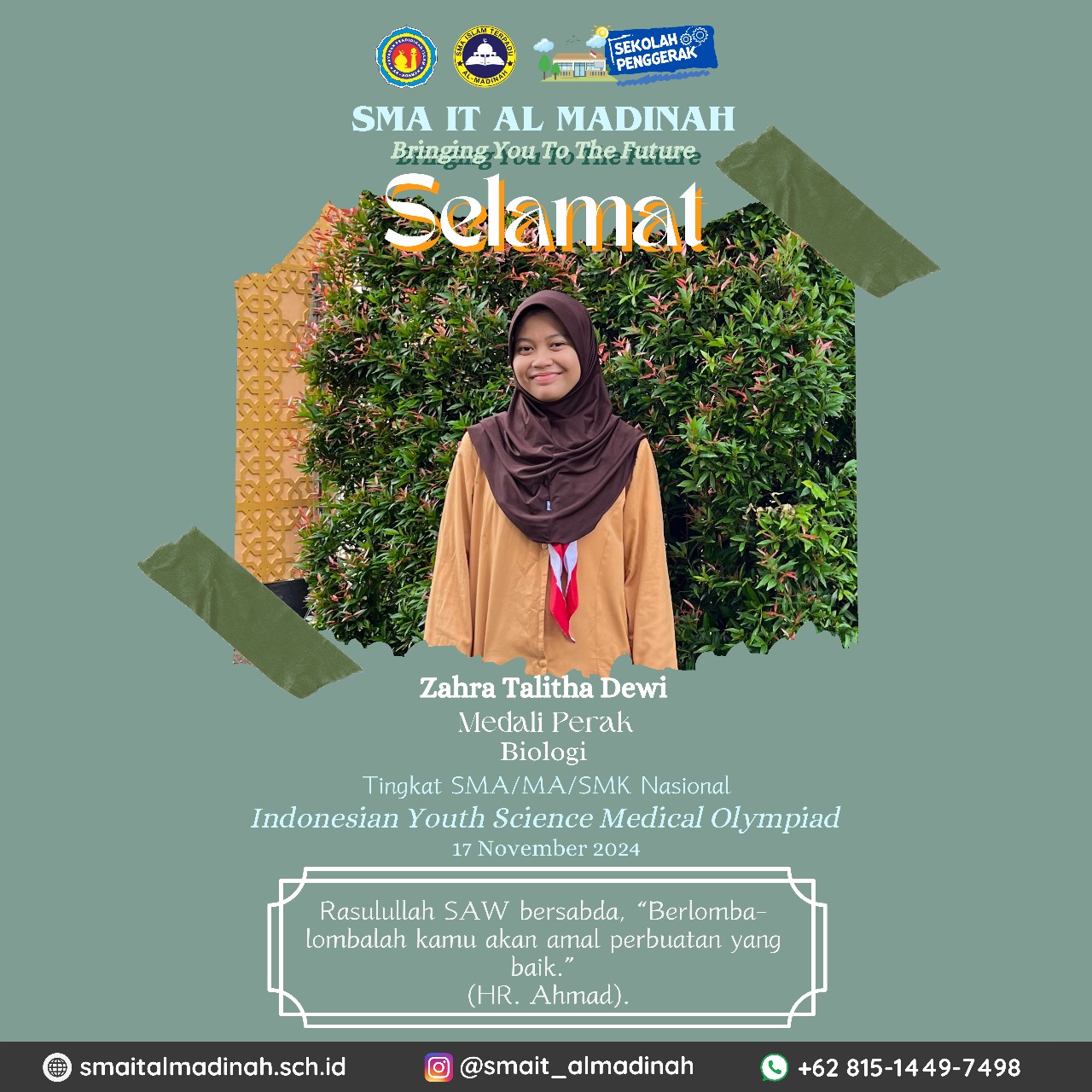 Mendali Perak Indonesian Youth Science Medical Olympiad 2024