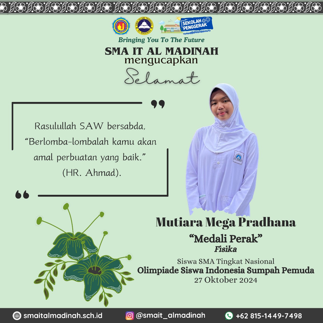 Mendali Perak Olympiade Siswa Sumpah Pemuda 2024