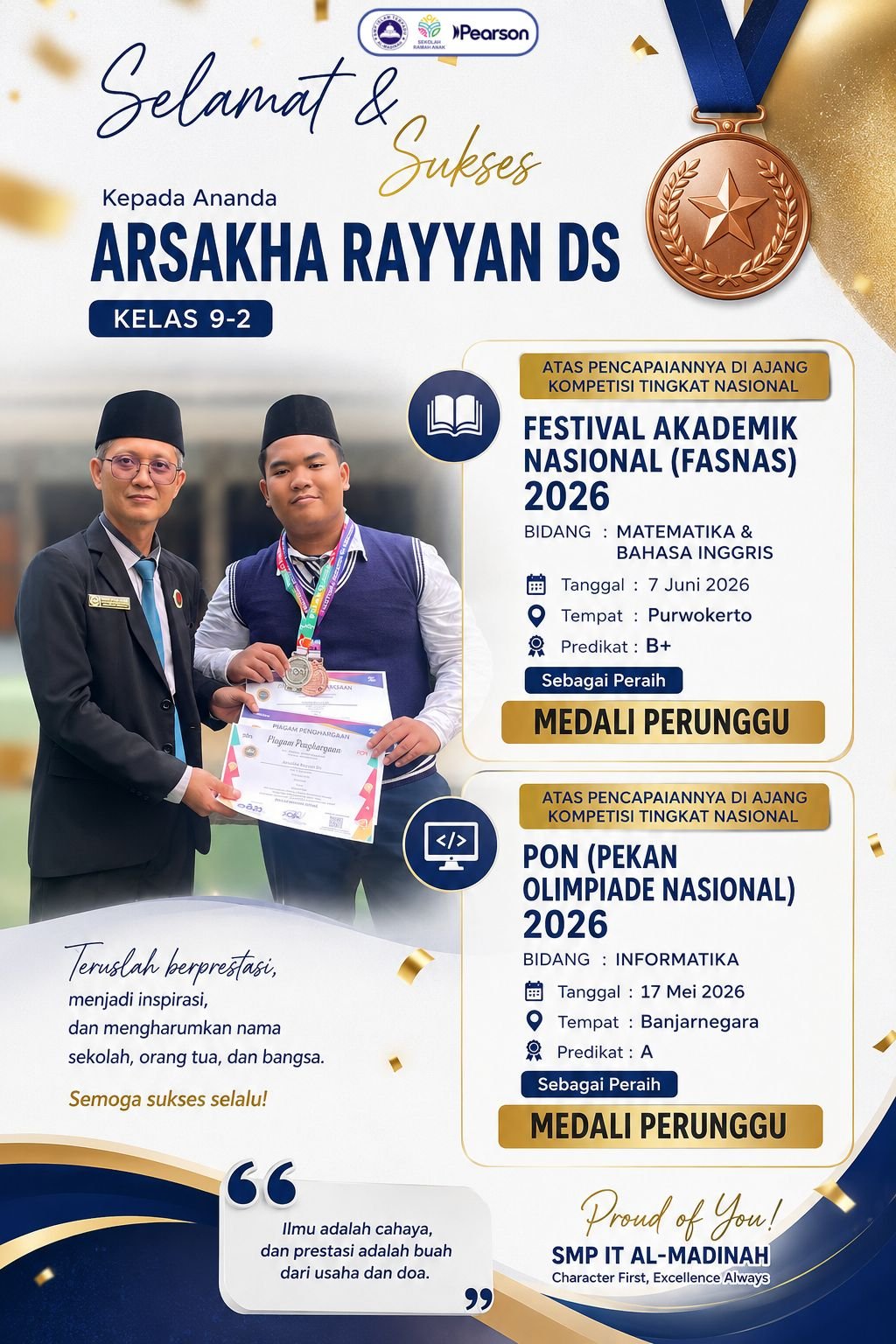 Peraih Medali Perunggu FASNAS dan PON